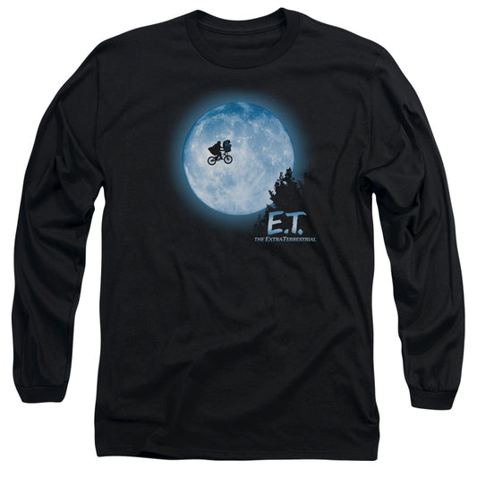Et - Moon Scene - Long Sleeve Adult 18/1 - Black - Sm - Black T-shirt