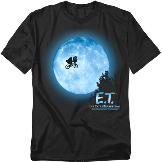 Et - Moon Scene - Short Sleeve Adult 18/1 - Black T-shirt