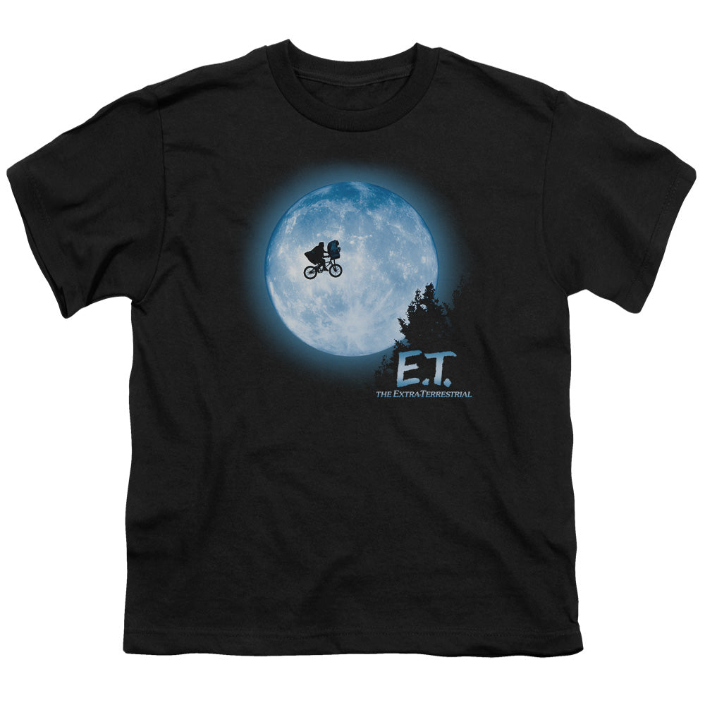Et - Moon Scene - Short Sleeve Youth 18/1 - Black T-shirt