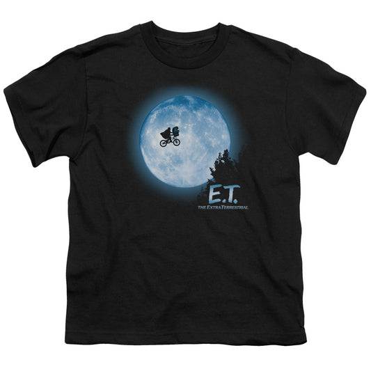 Et - Moon Scene - Short Sleeve Youth 18/1 - Black T-shirt
