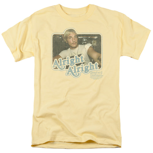 Dazed And Confused - Alright Alright - Short Sleeve Adult 18/1 - Banana T-shirt