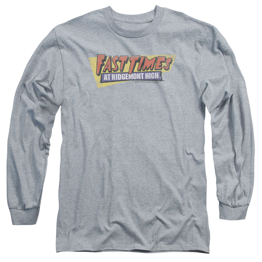 Fast Times Ridgemont High - Distressed Logo - Long Sleeve Adult 18/1 - Athletic Heather - Sm - Athletic Heather T-shirt
