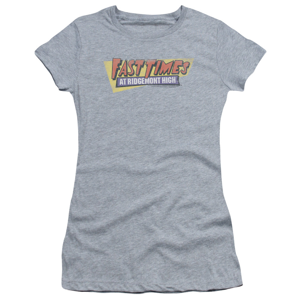 Fast Times Ridgemont High - Distressed Logo - Short Sleeve Junior Sheer - Athletic Heather T-shirt
