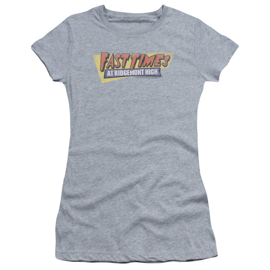 Fast Times Ridgemont High - Distressed Logo - Short Sleeve Junior Sheer - Athletic Heather T-shirt