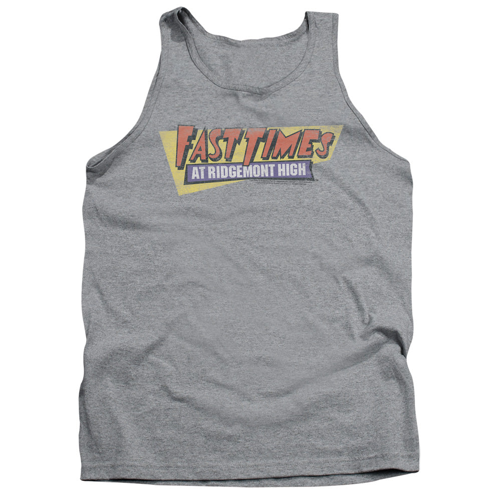 Fast Times Ridgemont High - Distressed Logo - Adult Tank - Athletic Heather - Sm - Athletic Heather