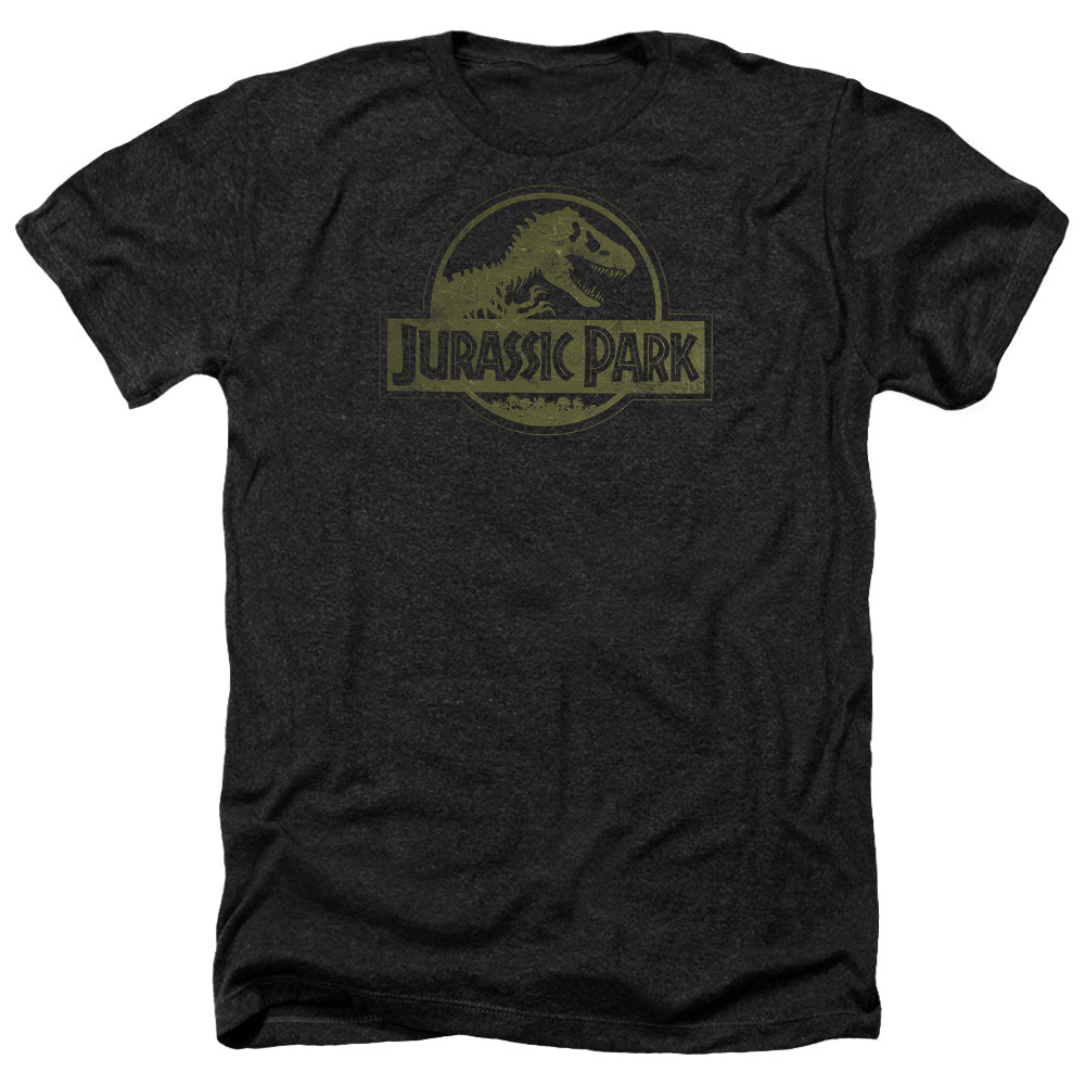 Jurassic Park - Distressed Logo - Adult Heather-black