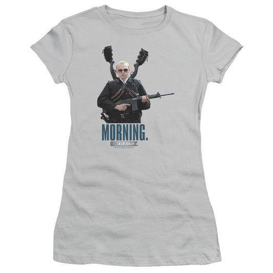Hot Fuzz - Morning - Short Sleeve Junior Sheer - Silver T-shirt