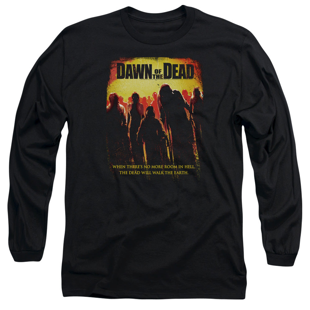 Dawn Of The Dead - Title - Long Sleeve Adult 18/1 - Black - Sm - Black T-shirt