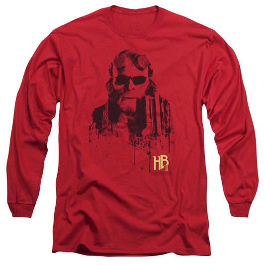 Hellboy Ii - Splatter Gun - Long Sleeve Adult 18/1 - Red T-shirt