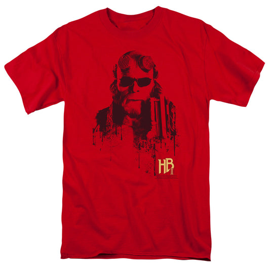 Hellboy Ii - Splatter Gun - Short Sleeve Adult 18/1 - Red T-shirt