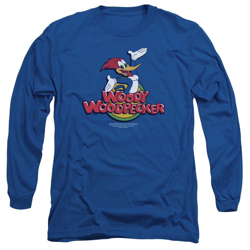 Woody Woodpecker - Woody - Long Sleeve Adult 18/1 - Royal Blue T-shirt