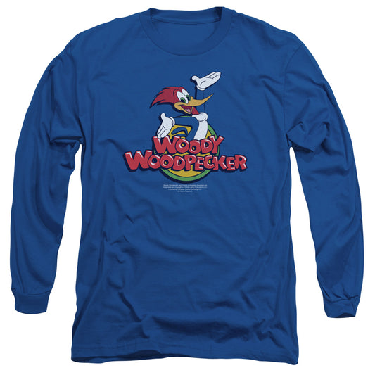 Woody Woodpecker - Woody - Long Sleeve Adult 18/1 - Royal Blue T-shirt