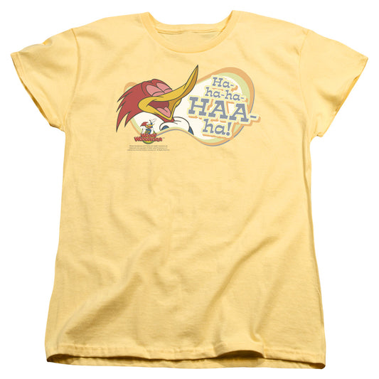 Woody Woodpecker - Famous Laugh - Short Sleeve Womens Tee - Banana T-shirt