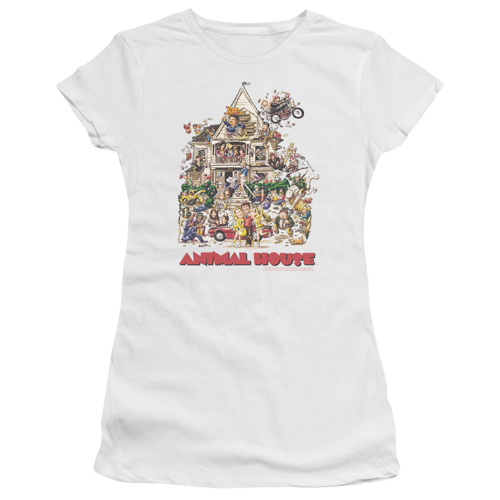 Animal House - Poster Art - Short Sleeve Junior Sheer - White - Sm - White T-shirt