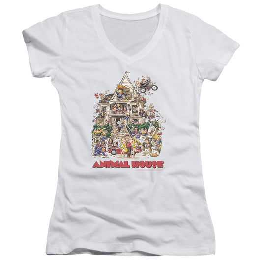 Animal House - Poster Art - Junior V-neck - White - Sm - White