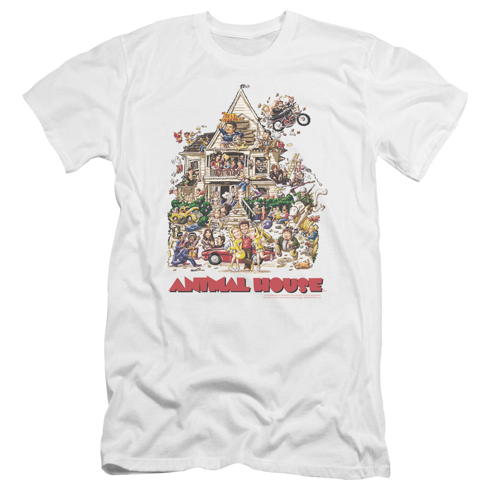Animal House - Poster Art-premuim Canvas Adult Slim Fit 30/1 - White