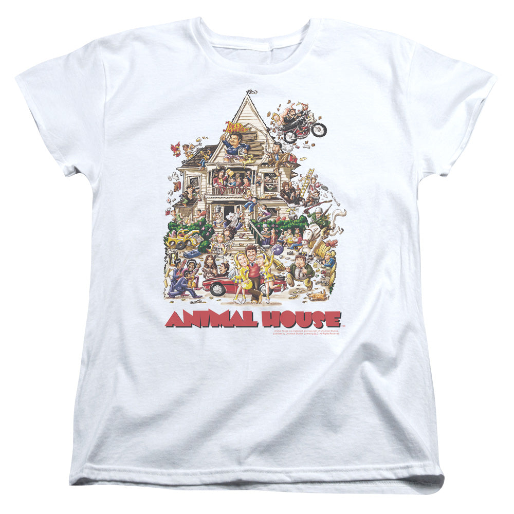 Animal House - Poster Art - Short Sleeve Womens Tee - White - Sm - White T-shirt