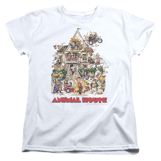 Animal House - Poster Art - Short Sleeve Womens Tee - White - Sm - White T-shirt