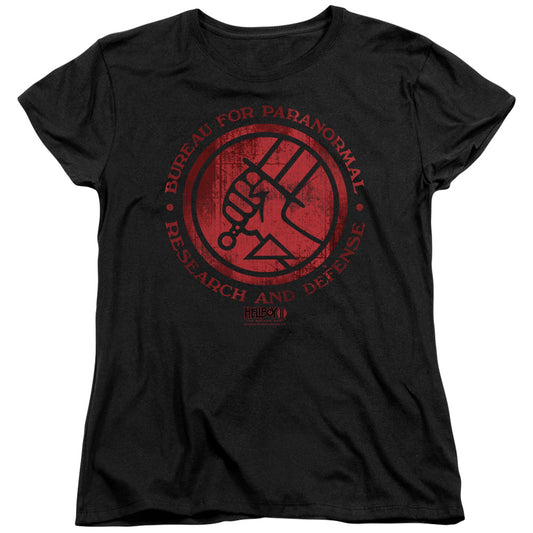 Hellboy Ii - Bprd Logo - Short Sleeve Womens Tee - Black T-shirt