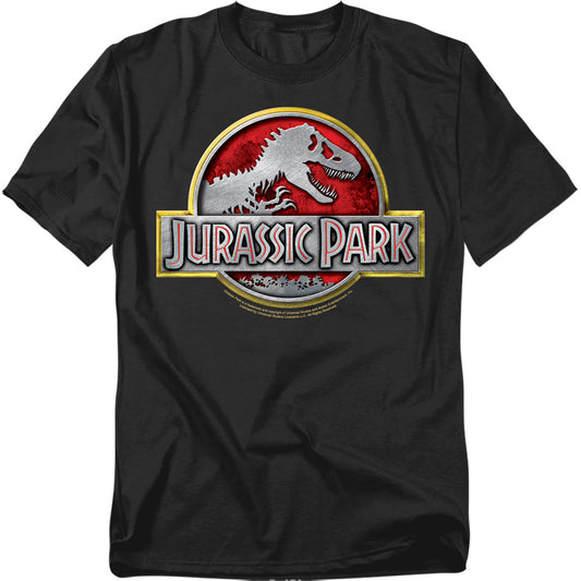 Jurassic Park - Logo - Short Sleeve Adult 18/1 - Black T-shirt