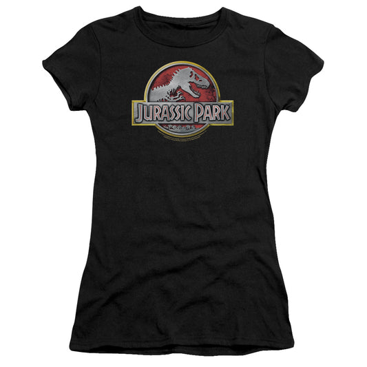 Jurassic Park - Logo - Short Sleeve Junior Sheer - Black T-shirt