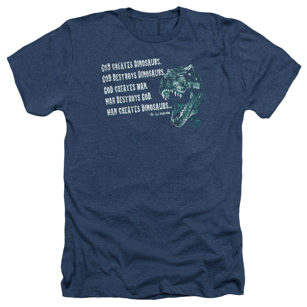 Jurassic Park - God Creates Dinosaurs - Adult Heather - Navy