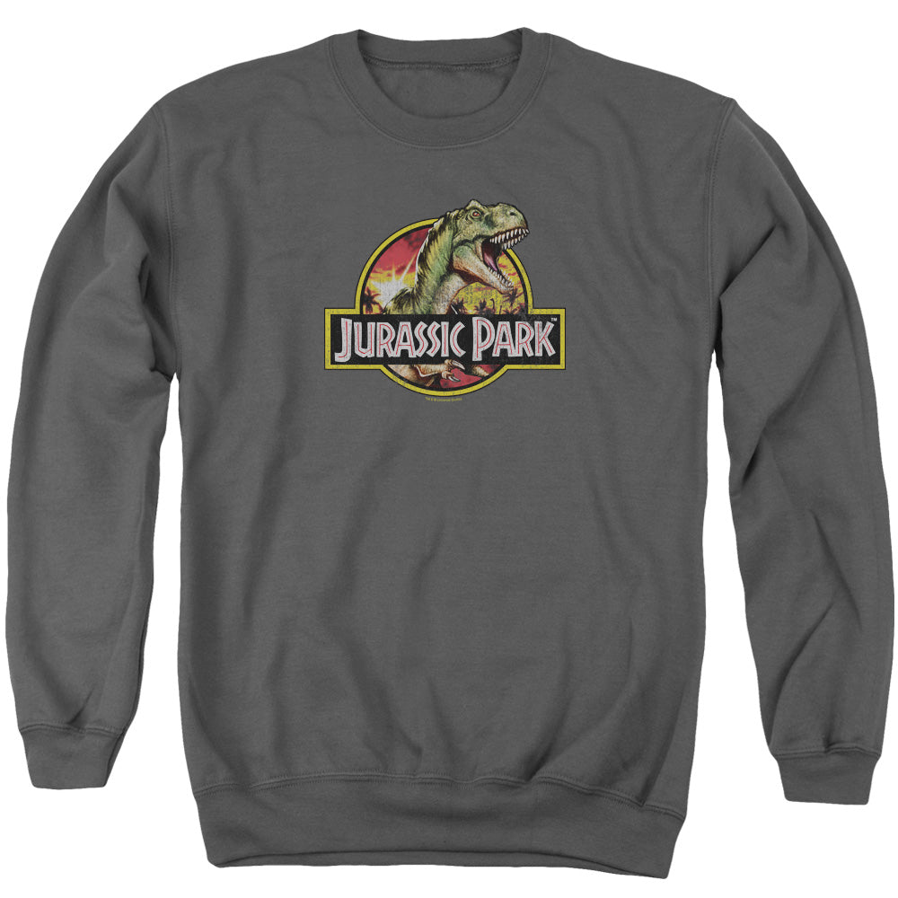 Jurassic Park - Retro Rex - Adult Crewneck Sweatshirt - Charcoal