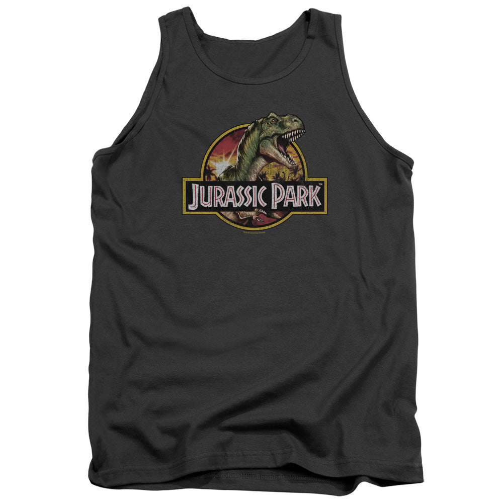 Jurassic Park - Retro Rex - Adult Tank - Charcoal