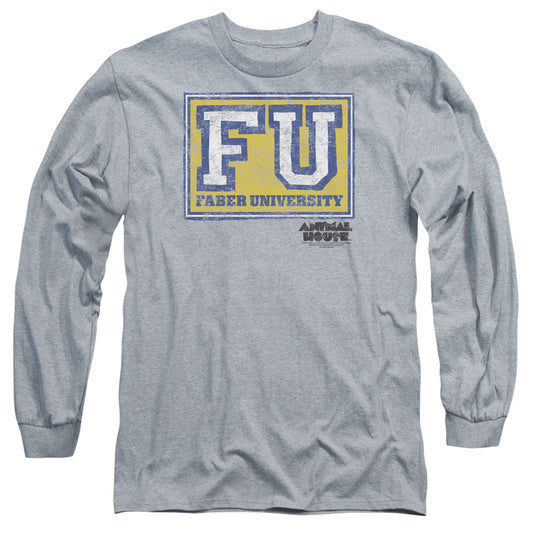 Animal House - Faber University - Long Sleeve Adult 18/1 - Athletic Heather - Sm - Athletic Heather T-shirt