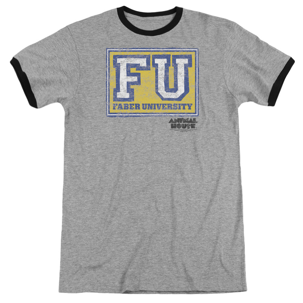 Animal House - Faber University - Adult Ringer - Heather/black