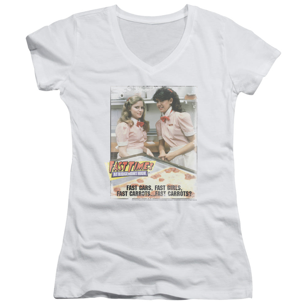 Fast Times Ridgemont High - Fast Carrots - Junior V-neck - White - Sm - White