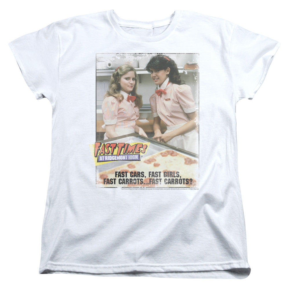 Fast Times Ridgemont High - Fast Carrots - Short Sleeve Womens Tee - White - Sm - White T-shirt