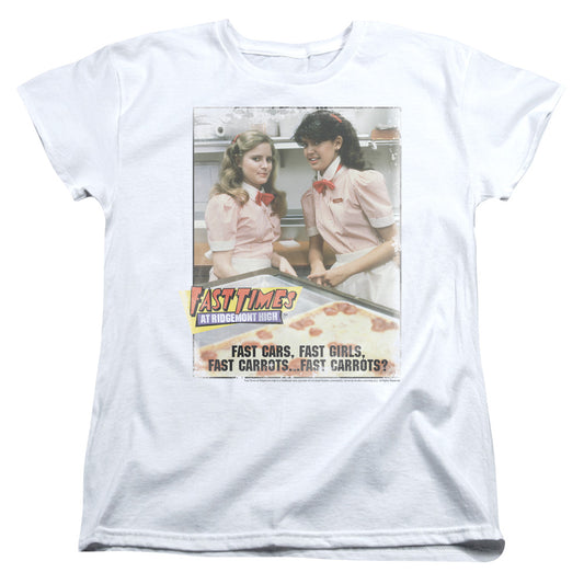 Fast Times Ridgemont High - Fast Carrots - Short Sleeve Womens Tee - White - Sm - White T-shirt