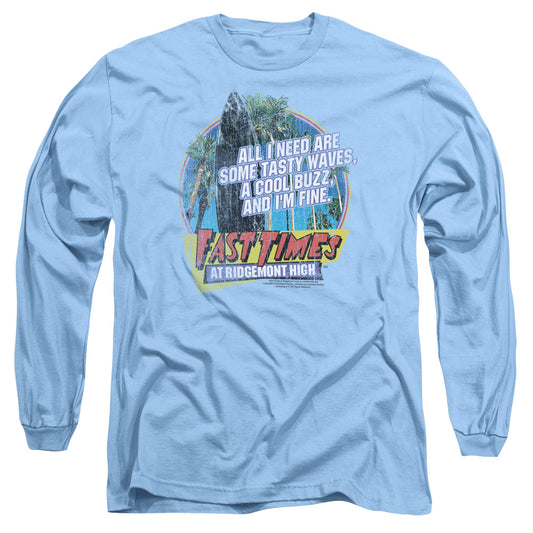 Fast Times Ridgemont High - Tasty Waves - Long Sleeve Adult 18/1 - Carolina Blue - Sm - Carolina Blue T-shirt