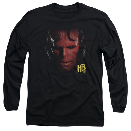 Hellboy Ii - Hellboy Head - Long Sleeve Adult 18/1 - Black T-shirt