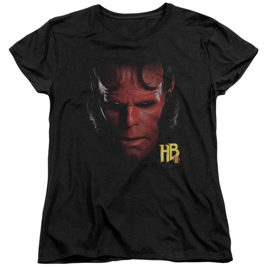 Hellboy Ii - Hellboy Head - Short Sleeve Womens Tee - Black T-shirt