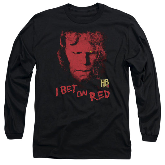 Hellboy Ii - I Bet On Red - Long Sleeve Adult 18/1 - Black T-shirt