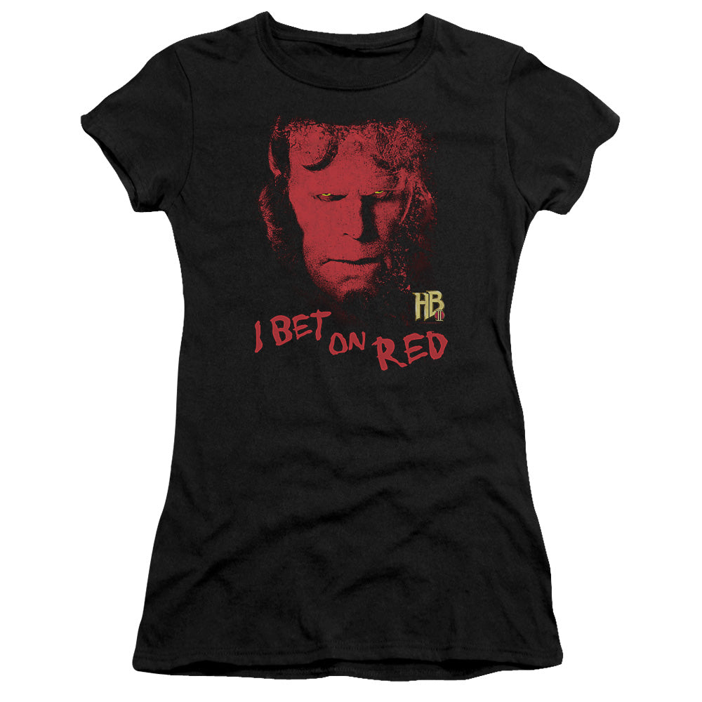 Hellboy Ii - I Bet On Red - Short Sleeve Junior Sheer - Black T-shirt