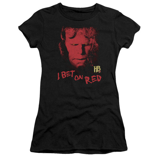 Hellboy Ii - I Bet On Red - Short Sleeve Junior Sheer - Black T-shirt