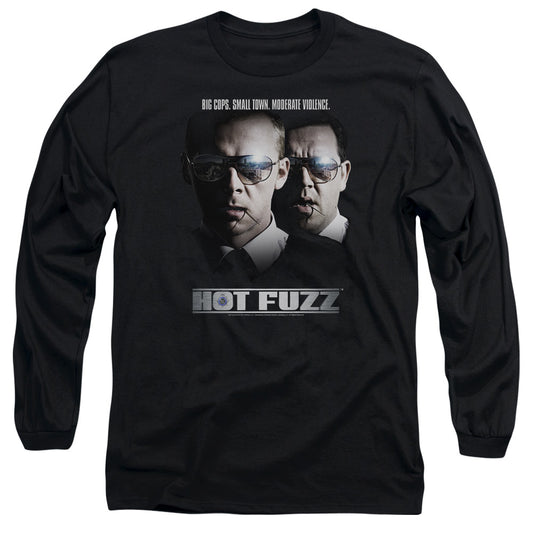Hot Fuzz - Big Cops - Long Sleeve Adult 18/1 - Black T-shirt