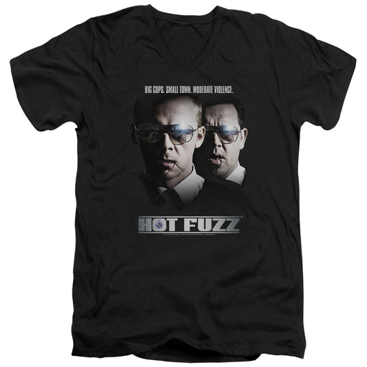 Hot Fuzz - Big Cops - Short Sleeve Adult V-neck - Black T-shirt