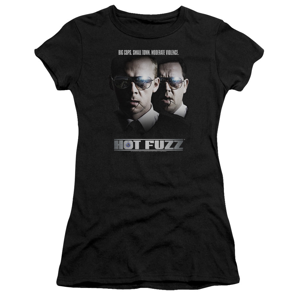 Hot Fuzz - Big Cops - Short Sleeve Junior Sheer - Black T-shirt