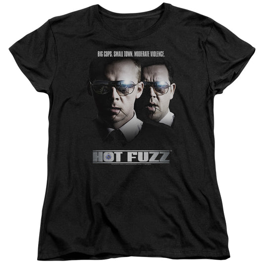 Hot Fuzz - Big Cops - Short Sleeve Womens Tee - Black T-shirt