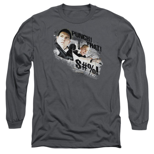 Hot Fuzz - Punch That - Long Sleeve Adult 18/1 - Charcoal T-shirt