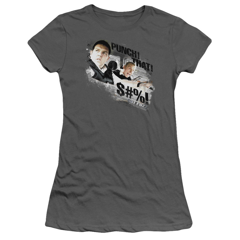 Hot Fuzz - Punch That - Short Sleeve Junior Sheer - Charcoal T-shirt