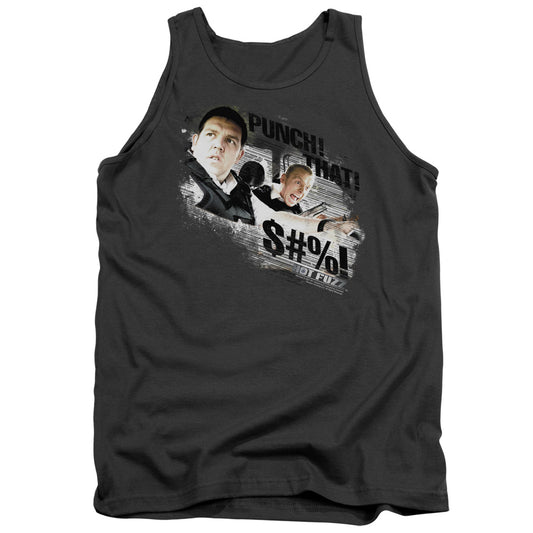 Hot Fuzz - Punch That - Adult Tank - Charcoal