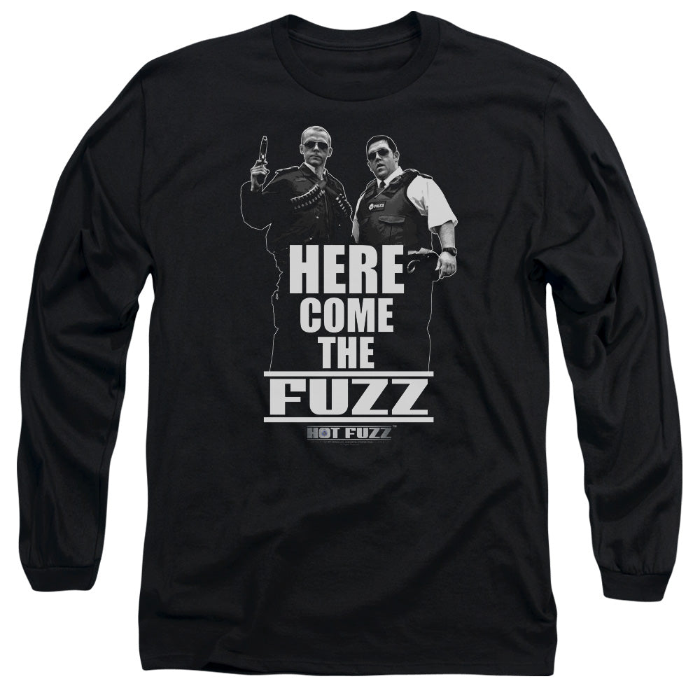 Hot Fuzz - Here Come The Fuzz - Long Sleeve Adult 18/1 - Black T-shirt