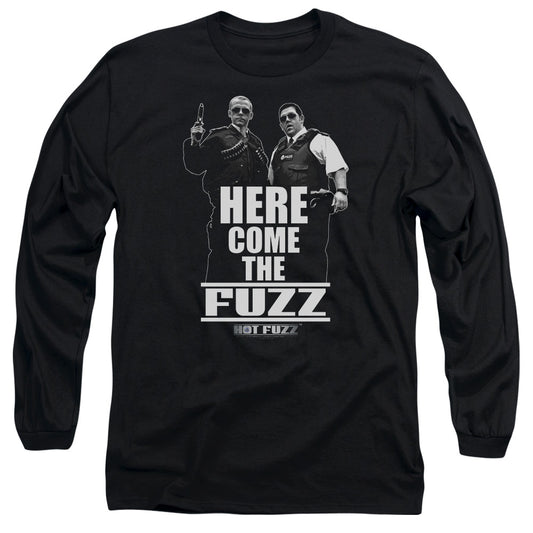 Hot Fuzz - Here Come The Fuzz - Long Sleeve Adult 18/1 - Black T-shirt