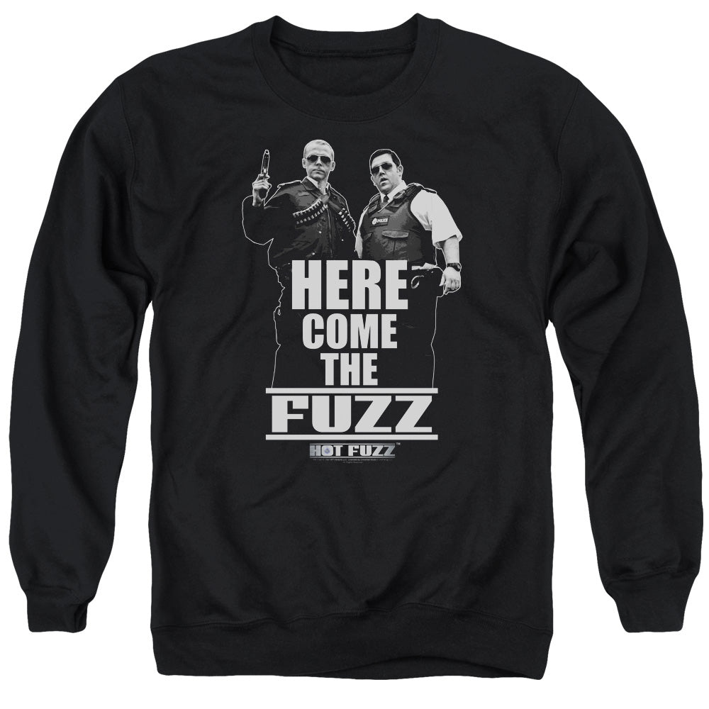 Hot Fuzz - Here Come The Fuzz - Adult Crewneck Sweatshirt - Black
