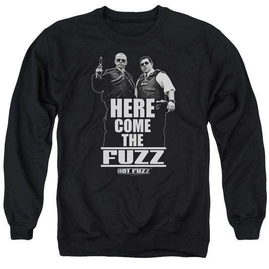 Hot Fuzz - Here Come The Fuzz - Adult Crewneck Sweatshirt - Black